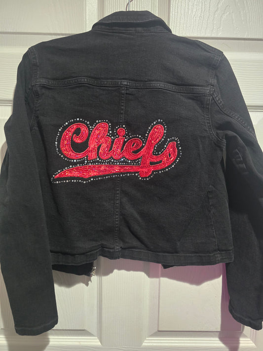 Black Rhinestone Chiefs Jacket